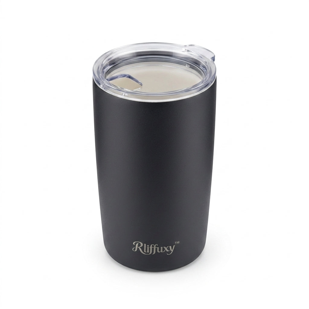 Rliffuxy™ Deskline 16 oz Ceramic-Lined Insulated Tumbler – Modern Office Coffee Cup with Sip Lid
