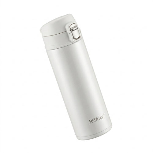 Rliffuxy™ Executive Slim 20 oz Vacuum Travel Bottle – Locking Flip-Lid Stainless Steel Coffee Thermos