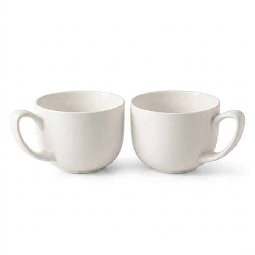 Rliffuxy™ Atelier Arc Porcelain Coffee Cup Set – 10 oz Sculpted Handle Café Cups, Modern Tea Drinkware